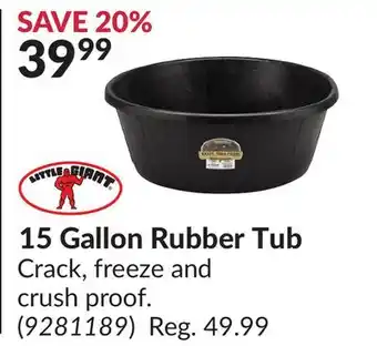 Princess Auto 15 Gallon Rubber Tub offer