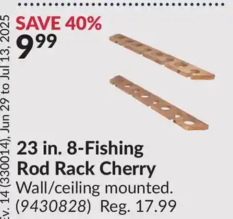 Princess Auto 23 in. 8-Fishing Rod Rack Cherry offer