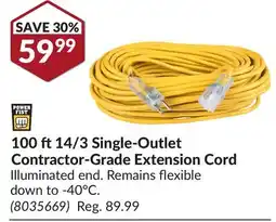 Princess Auto 100 ft14/3 Single-Outlet Contractor-Grade Extension Cord offer