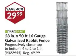 Princess Auto 28 in. x 50 ft16 Gauge Galvanized Rabbit Fence offer