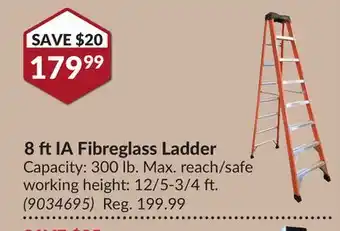 Princess Auto 8 ftIA Fibreglass Ladder offer