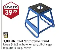 Princess Auto 1,000 lb Steel Motorcycle Stand offer