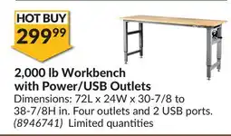Princess Auto 2,000 lb Workbench with Power/USB Outlets offer