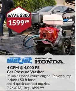 Princess Auto 4 GPM @ 4,000 PSI Gas Pressure Washer offer
