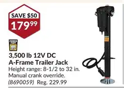 Princess Auto 3,500 lb 12V DC A-Frame Trailer Jack offer
