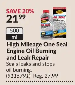 Princess Auto High Mileage One Seal Engine Oil Burning and Leak Repair offer