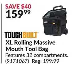 Princess Auto XL Rolling Massive Mouth Tool Bag offer