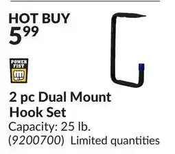 Princess Auto 2 pc Dual Mount Hook Set offer
