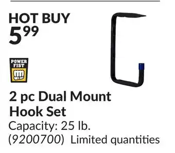 Princess Auto 2 pc Dual Mount Hook Set offer