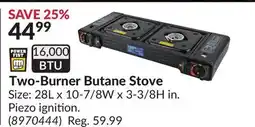 Princess Auto Two-Burner Butane Stove offer