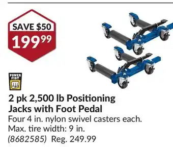 Princess Auto 2 pk 2,500 lb Positioning Jacks with Foot Pedal offer
