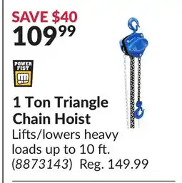 Princess Auto 1 Ton Triangle Chain Hoist offer