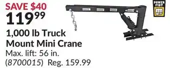 Princess Auto 1,000 lb Truck Mount Mini Crane offer
