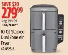 Canadian Tire Ninja 10-Qt Stacked Dual Zone Air Fryer offer