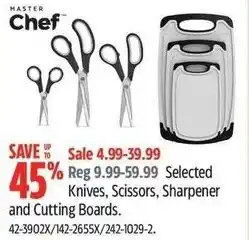 Canadian Tire MASTER Chef Selected Knives, Scissors, Sharpener and Cutting Boards offer