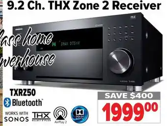2001 Audio Video TXRZ50 9.2 Ch. THX Zone 2 Receiver offer