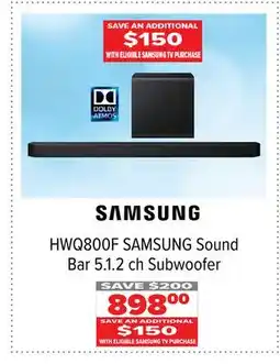 2001 Audio Video HWQ800F SAMSUNG Sound Bar 5.1. 2 ch Subwoofer offer