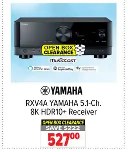 2001 Audio Video RXV4A YAMAHA 5.1-Ch. 8K HDR10+ Receiver offer