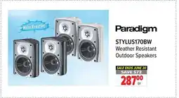 2001 Audio Video STYLUS170BW Paradigm Weather Resistant Outdoor Speakers offer