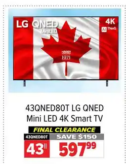 2001 Audio Video 43QNED80T 43 QNED Mini LED 4K Smart TV offer