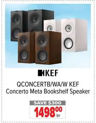 2001 Audio Video QCONCERTB/WA/W KEF Concerto Meta Bookshelf Speaker offer