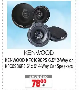 2001 Audio Video KENWOOD KFC1696PS 6.5 2-Way or KFC6986PS 6 x 9 4-Way Car Speakers offer