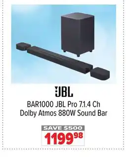 2001 Audio Video BAR1000 JBL Pro 7.1. 4 Ch Dolby Atmos 880W Sound Bar offer