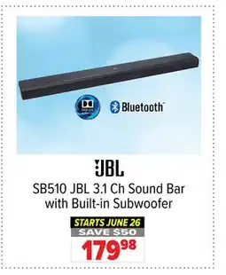 2001 Audio Video SB510 JBL 3.1 Ch Sound Bar with Built-in Subwoofer offer
