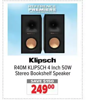 2001 Audio Video R40M KLIPSCH 4 Inch 50W Stereo Bookshelf Speaker offer