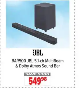 2001 Audio Video BAR500 JBL 5.1-ch MultiBeam & Dolby Atmos Sound Bar offer