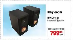 2001 Audio Video RP600MBII Klipsch Bookshelf Speaker offer