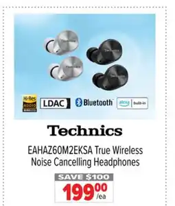 2001 Audio Video EAHAZ60M2EKSA Technics True Wireless Noise Cancelling Headphones offer