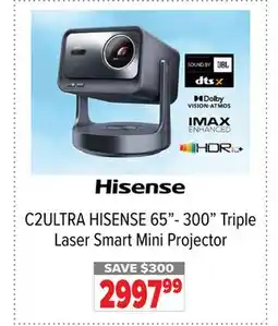 2001 Audio Video C2ULTRA HISENSE 65-300 Triple Laser Smart Mini Projector offer