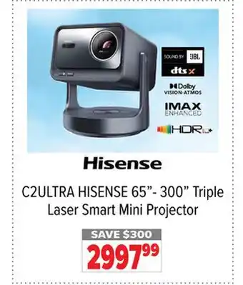 2001 Audio Video C2ULTRA HISENSE 65-300 Triple Laser Smart Mini Projector offer