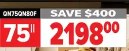 2001 Audio Video QN75QN80F 75 Neo QLED 4K TV offer