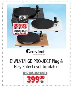 2001 Audio Video E1WLNT-HGB PRO-JECT Plug & Play Entry Level Turntable offer