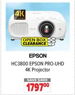 2001 Audio Video HC3800 EPSON PRO-UHD 4K Projector offer