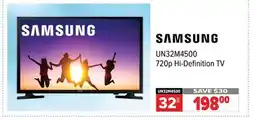 2001 Audio Video UN32M4500 32 720p Hi-Definition TV offer