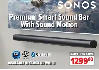 2001 Audio Video ARCULTRABW SONOS Premium Smart Sound Bar With Sound Motion offer