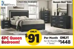 Surplus Furniture Raya Charcoal 6-Piece Queen Storage Bedroom Set offer