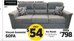 Surplus Furniture Vincent Gunmetal Sofa offer