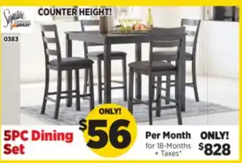 Surplus Furniture Bridson Gray Counter Height 5Pc Dinette Set offer