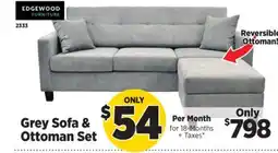 Surplus Furniture Grey 2Pc Sofa & Ottoman offer