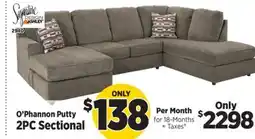 Surplus Furniture O'Phannon Putty 2Pc Sectional offer