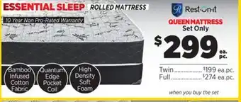 Surplus Furniture Essential Sleep Queen Mattress Set offer