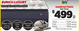 Surplus Furniture Zurich Luxury Queen Mattress Set offer