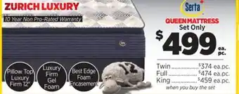Surplus Furniture Zurich Luxury Queen Mattress Set offer