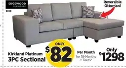Surplus Furniture Kirkland Platinum 3PC Sectional offer