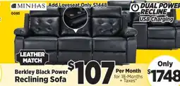 Surplus Furniture Berkeley Black Power Reclining Sofa offer
