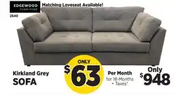 Surplus Furniture Kirkland Grey Sofa offer